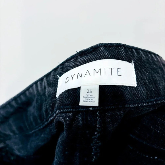 DYNAMITE Black distressed denim shorts | Paige high-waist cutoffs | Size 25 * - Picture 7 of 7